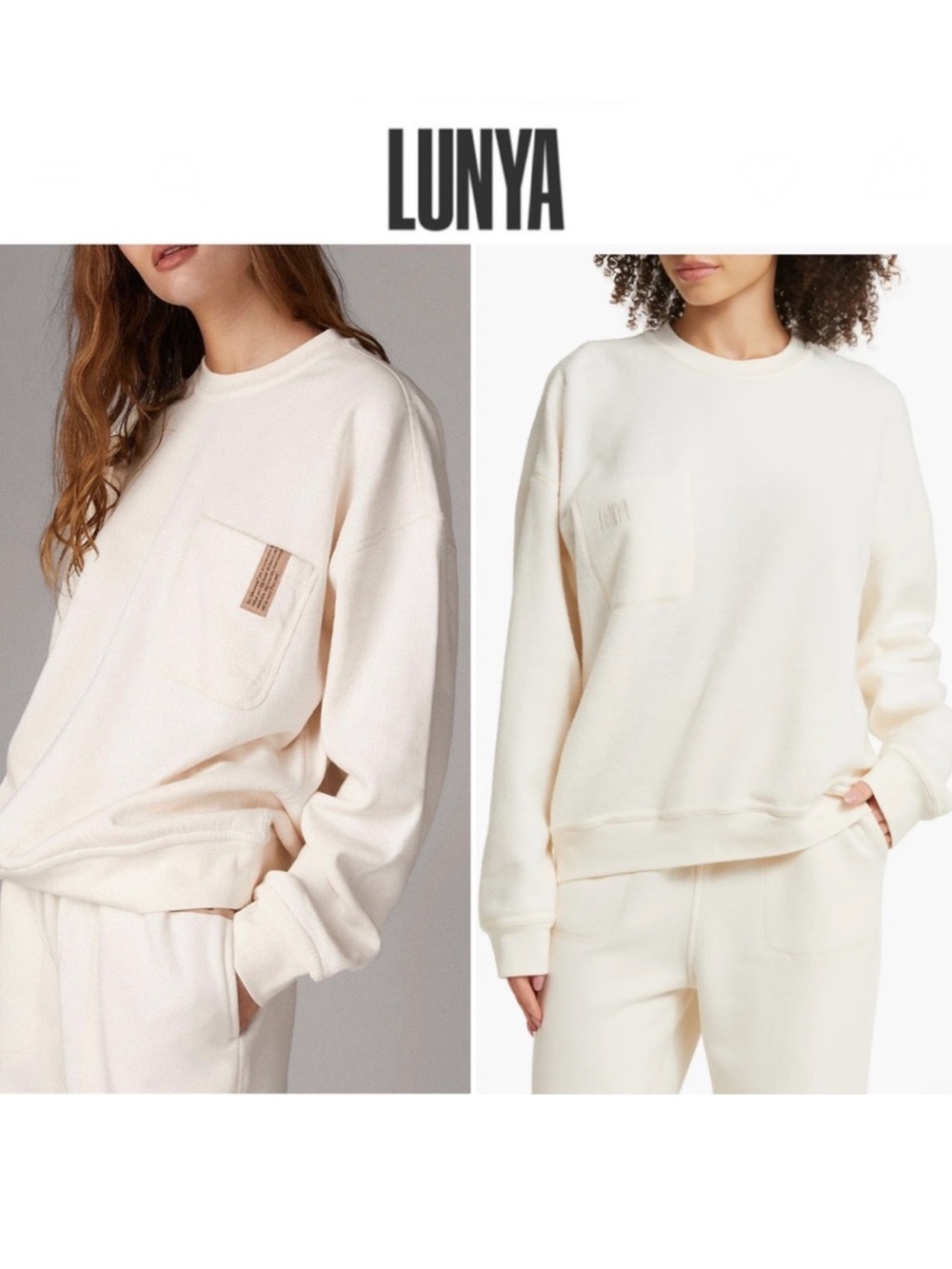 LUNYA Silksweat Reversible Pocket Sweatshirt Limited Edition in Sway Birch XS